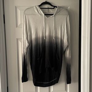 Elegant Ombre Black and White Women's Hoodie